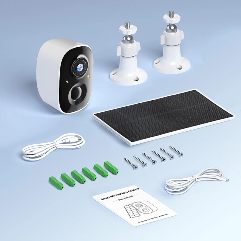 شاشة خارجية بعدسة مزدوجة عالية الوضوح تعمل بالطاقة الشمسية بتكبير 8X، مقاومة للماء IP65، كشف الهاتف المحمول AI، الاتصالات الصوتية