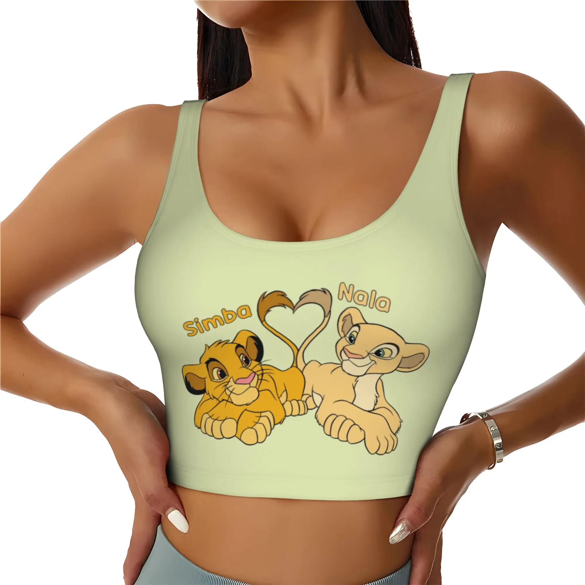 Custom High Impact Liones Anime Kinges Sports Bra Women's Hakuna Matata Simba Gym Workout Yoga Crop Top