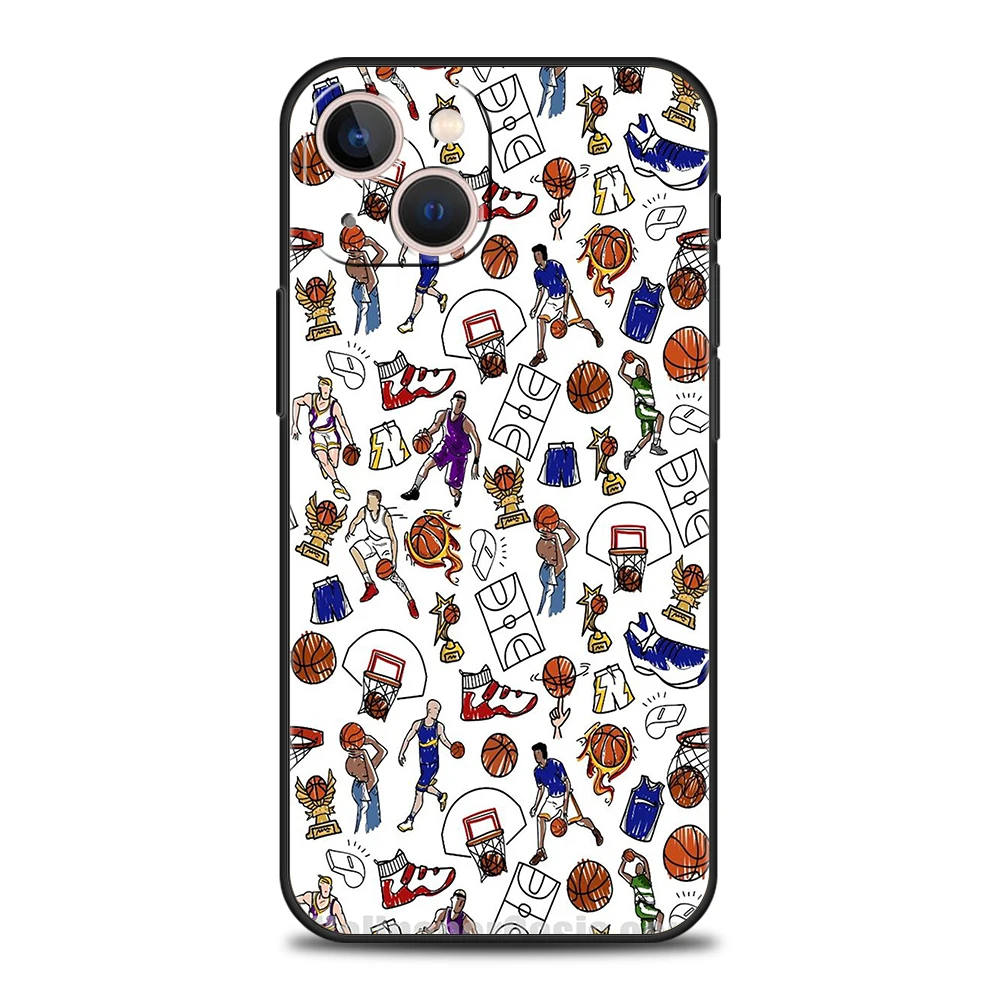 Etui na telefon sportowa piłka nożna dla iPhone 15 14 13 12 Pro Max XR XS X 11 7 8 Plus SE 2020 13 Mini silikonowa miękka torba Capas