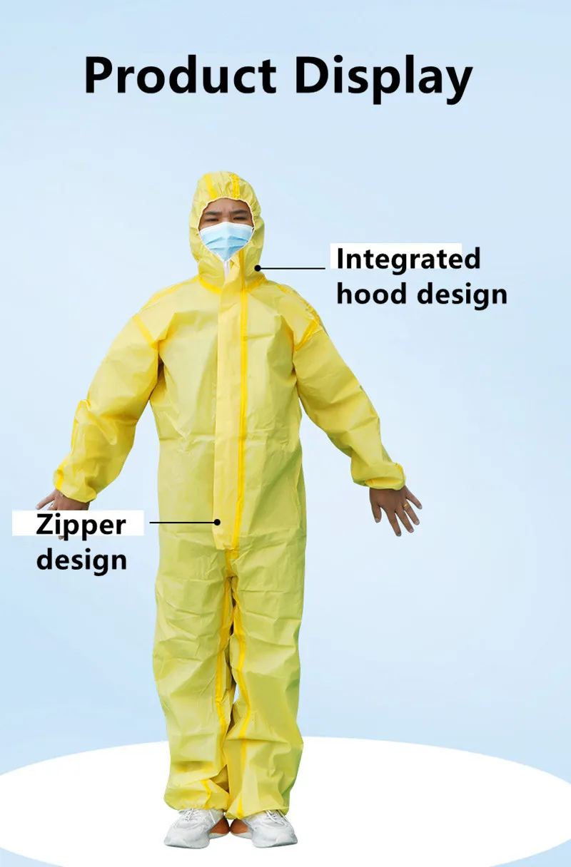 Chemical Full Body Protective Clothing with Gloves Chemical Resistant Clothing Acid and Alkali Resistant Hazardous Chemicals