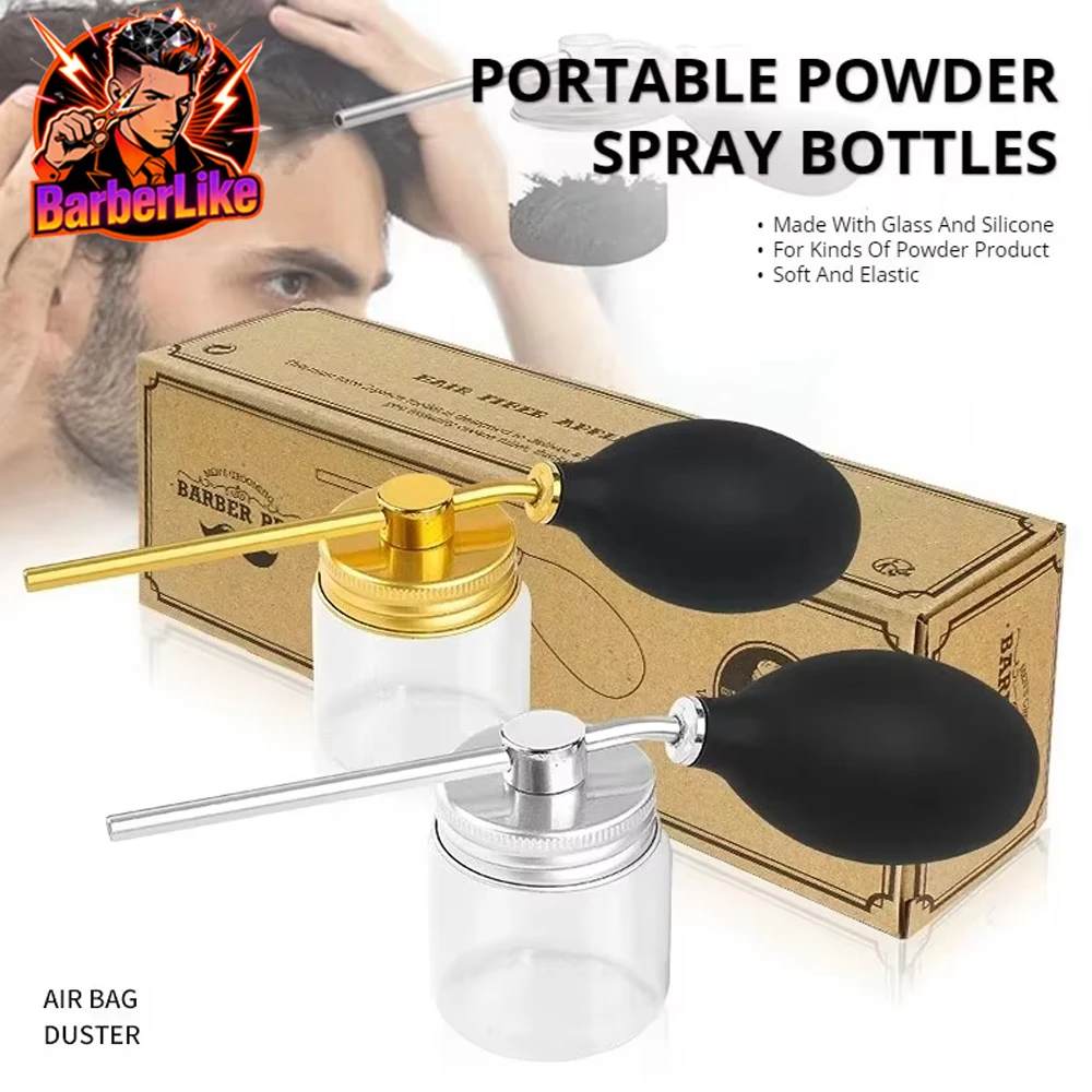 Barbershop Refillable Talc Fiber Powder Blower Puffer Hairdressers Talcum Hair Salon Powder Spray Bottle