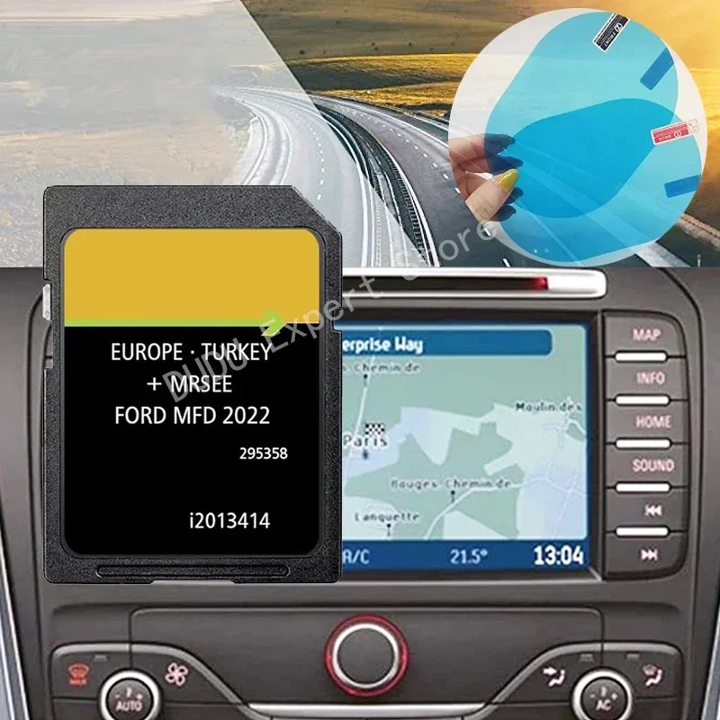 

Sat Nav 2017 MFD 2022 Maps Navigation for Bosch Ford SD Card 252655 with Anti Fog Reaview Stickers