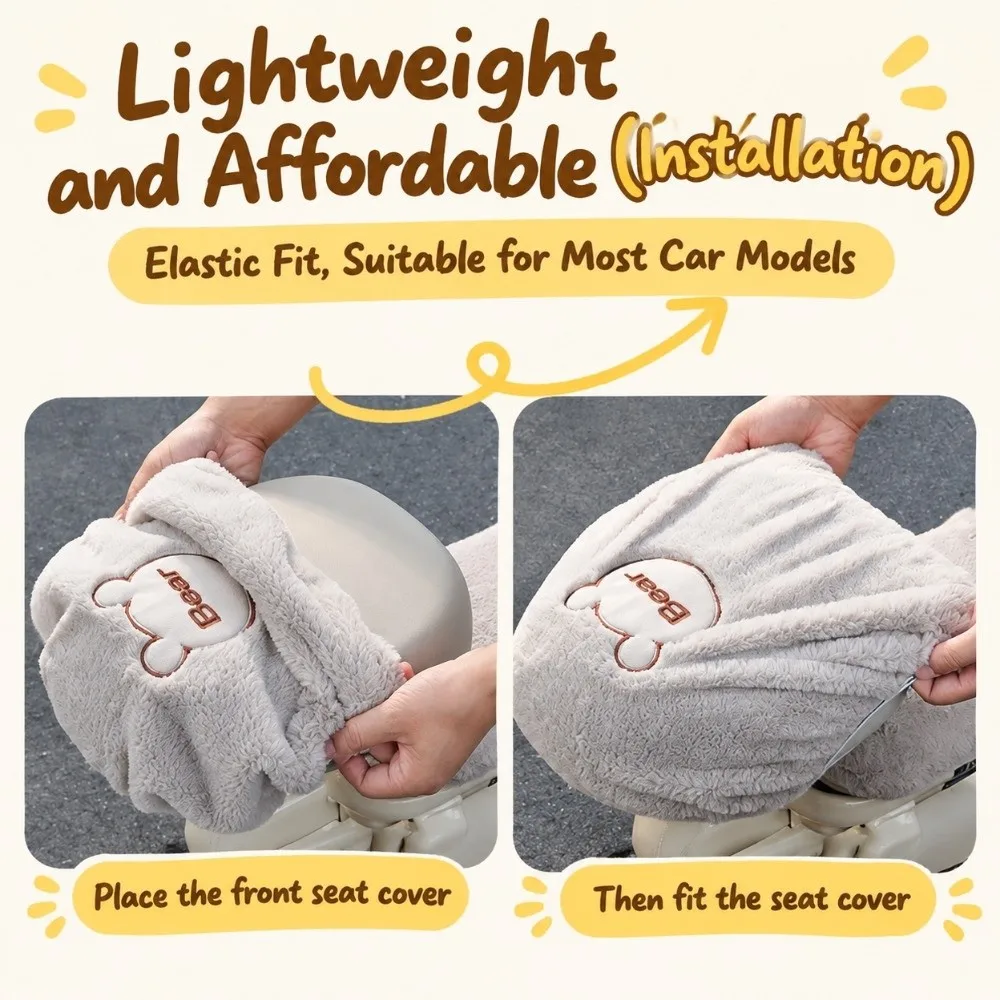 3PCS Practical Electric Bike Seat Cover Soft Warm Scooter Seat Cushion Fluffy Breathable E-bike Seat Pad Commuting
