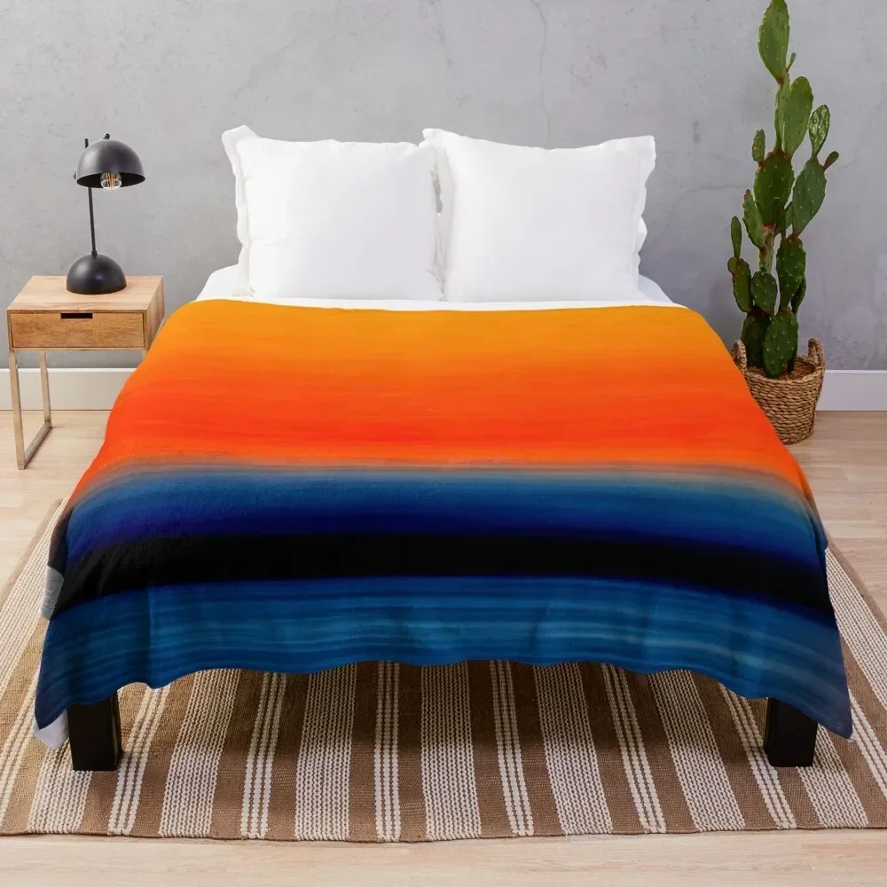 Rothko Rust and Blue HD Mark Rothko Orange Painting Throw Blanket Warm Plush Fuzzy Blanket for Living Room