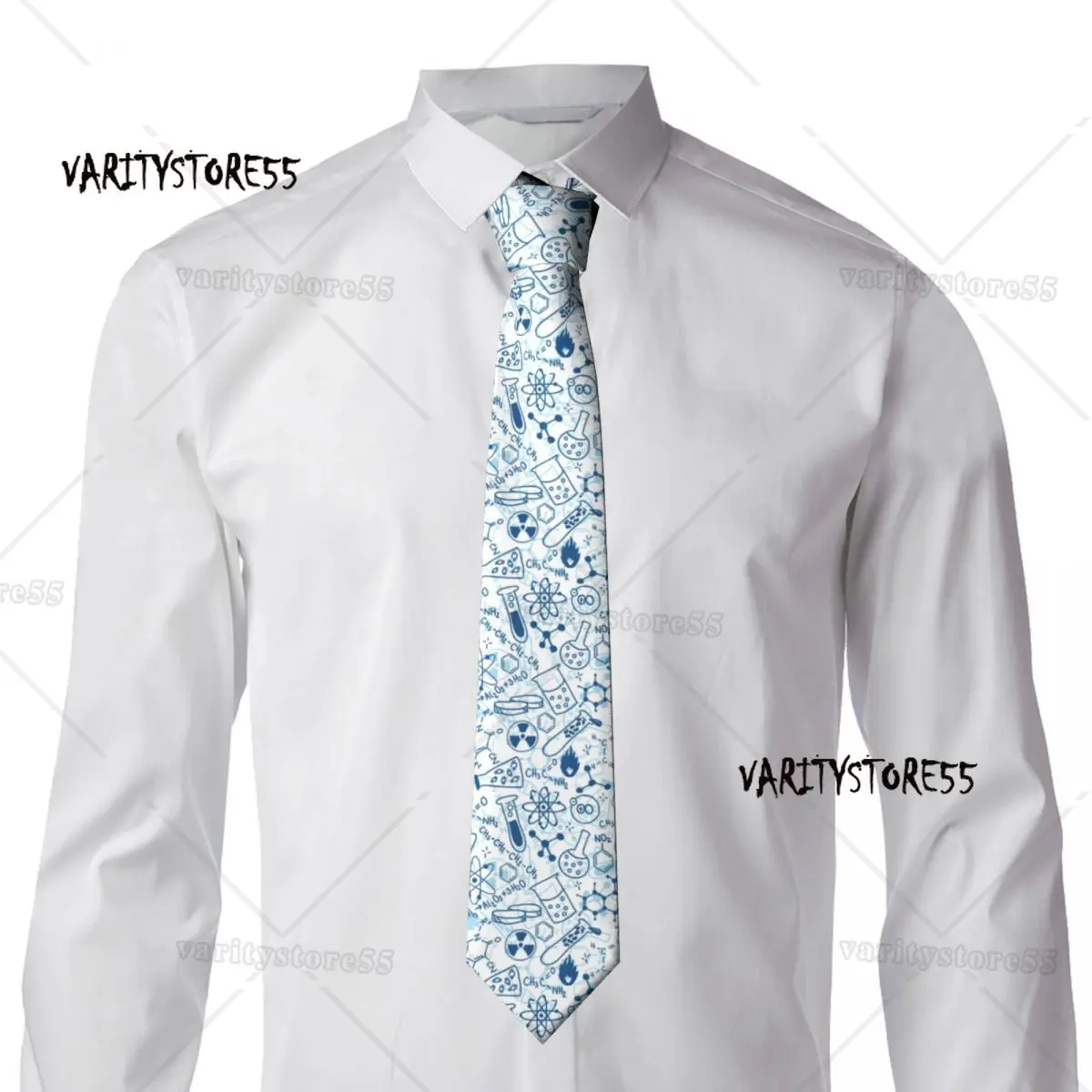 Custom Chemistry Chemical Lab Ties Men's Classic Silk Science Biology Necktie for Office