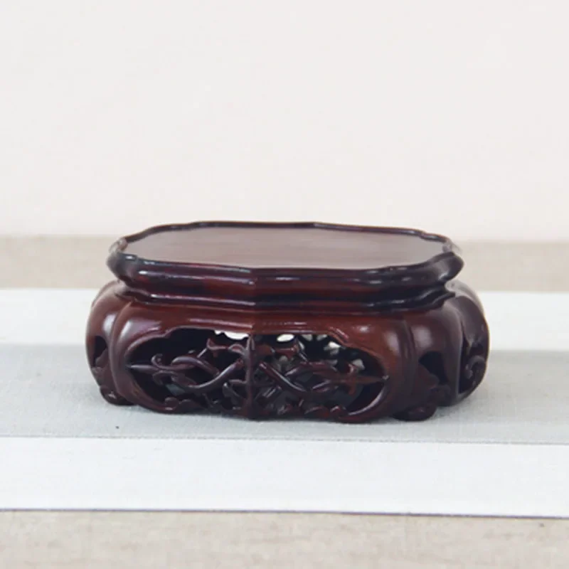Black Sandalwood Base Bonsai Mahogany Decoration Strange Stone Buddha Statue Purple Clay Pot Bonsai Pot