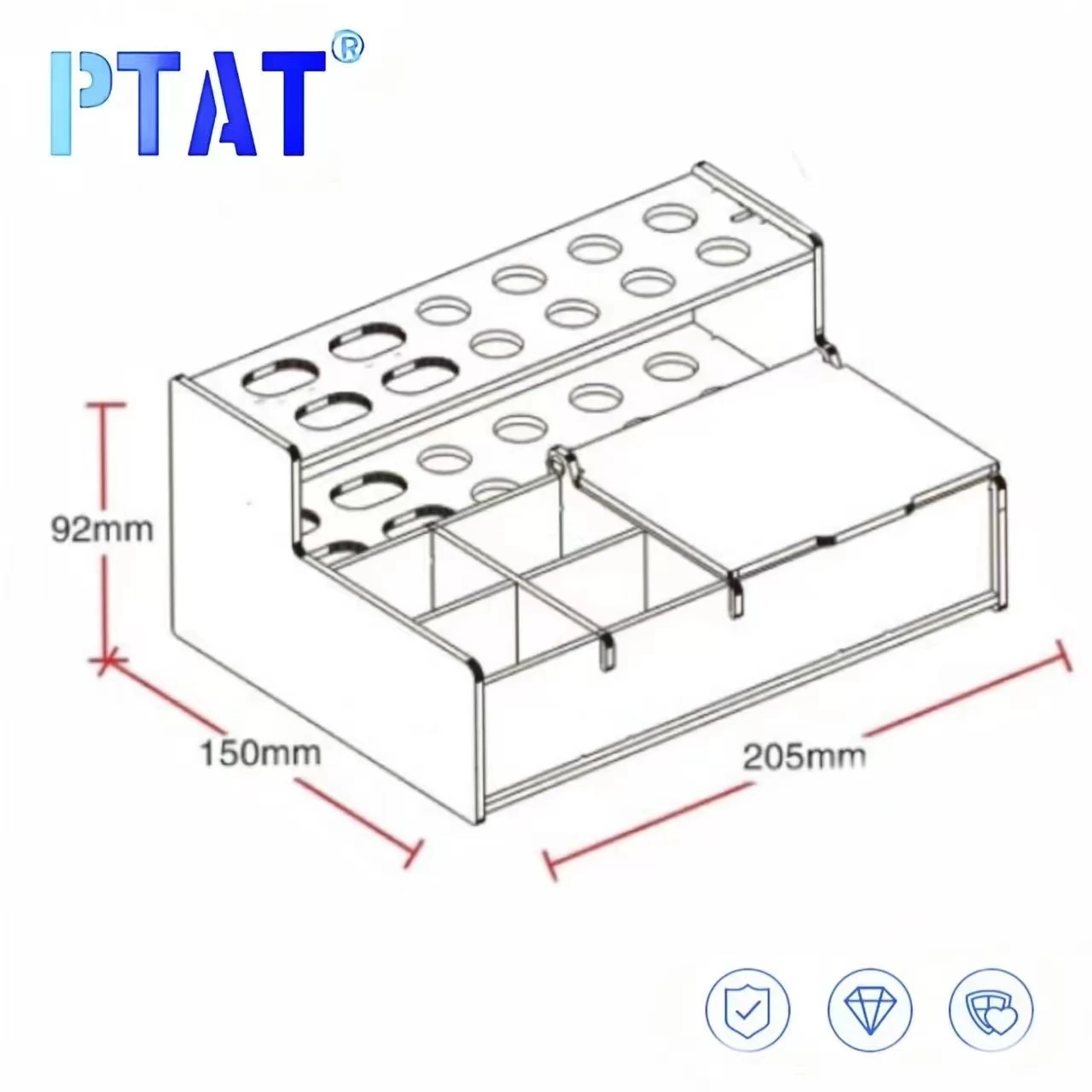 Dental Transparent Acrylic Resin Organizers Dental Composite Resin Holder for Dentistry Clinic Supplies Organizer 1pcs