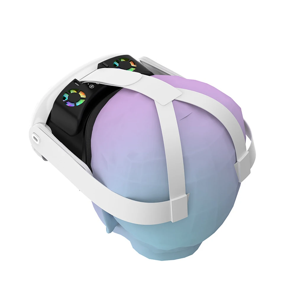 

VR Cooling Fan Face Cover Facial Interface Radiator with RGB Light with Anti-Leakage Nose Pad for Meta Quest 3 VR Headset