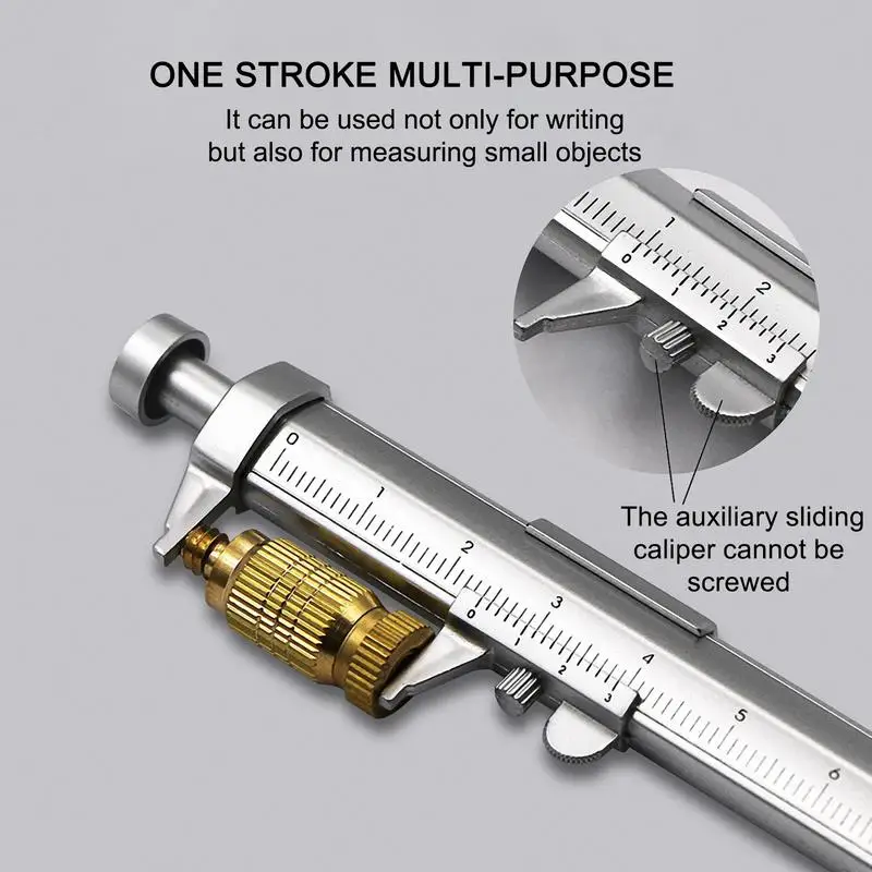 Suwmiarka 0-100mm długopis 2 w 1 wielofunkcyjny długopis z żelowym wkładem suwmiarka z noniuszem suwmiarka z noniuszem narzędzie pomiarowe do