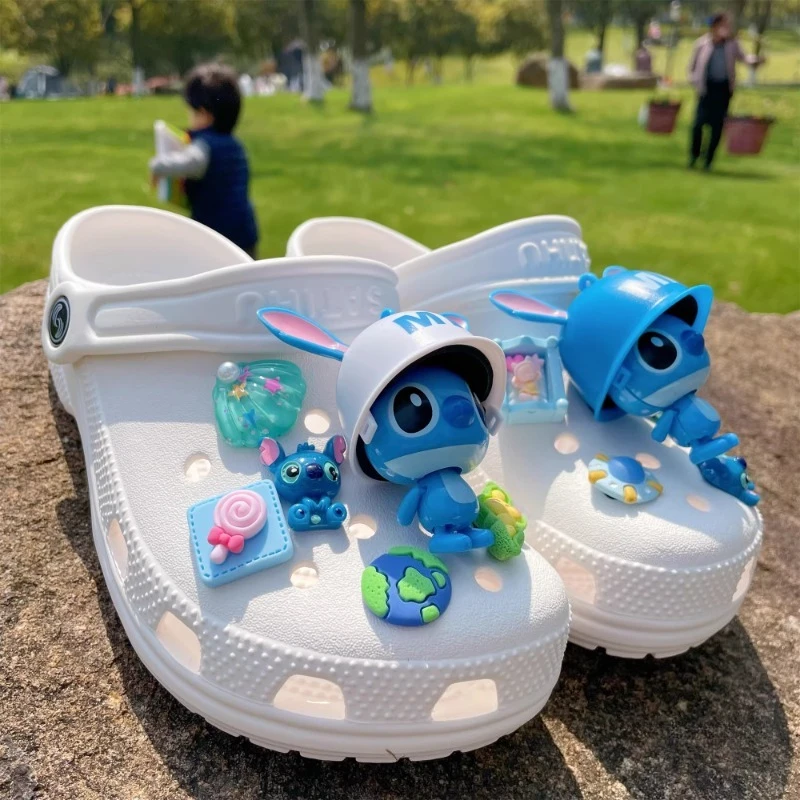 

Disney Stitch Shoe Charms Set Accessories Garden Shoes Wooden Clogs Sandals DIY Decoration Boys Girls Birthday Party Gifts