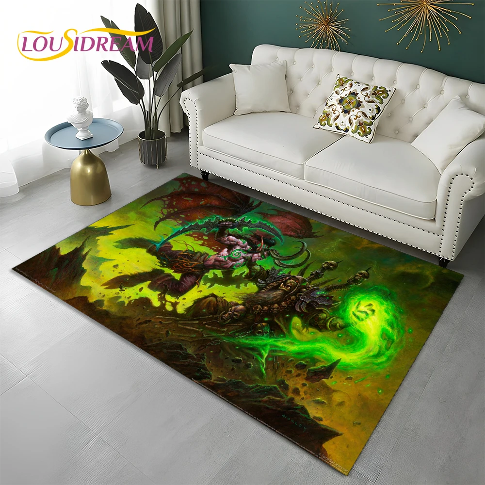 World of Warcraft Game WOW Lich King DH Carpet Rug for Home Living Room Bedroom Sofa Doormat Decor,Area Rug Non-slip Floor Mat