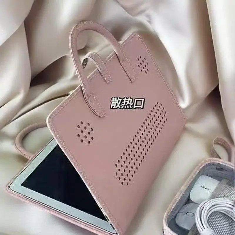 Leather Protective Cover Laptop Bag for Women Computer Bag Computer Protective Case Laptop Computer Carrying Case Pink 핸드백