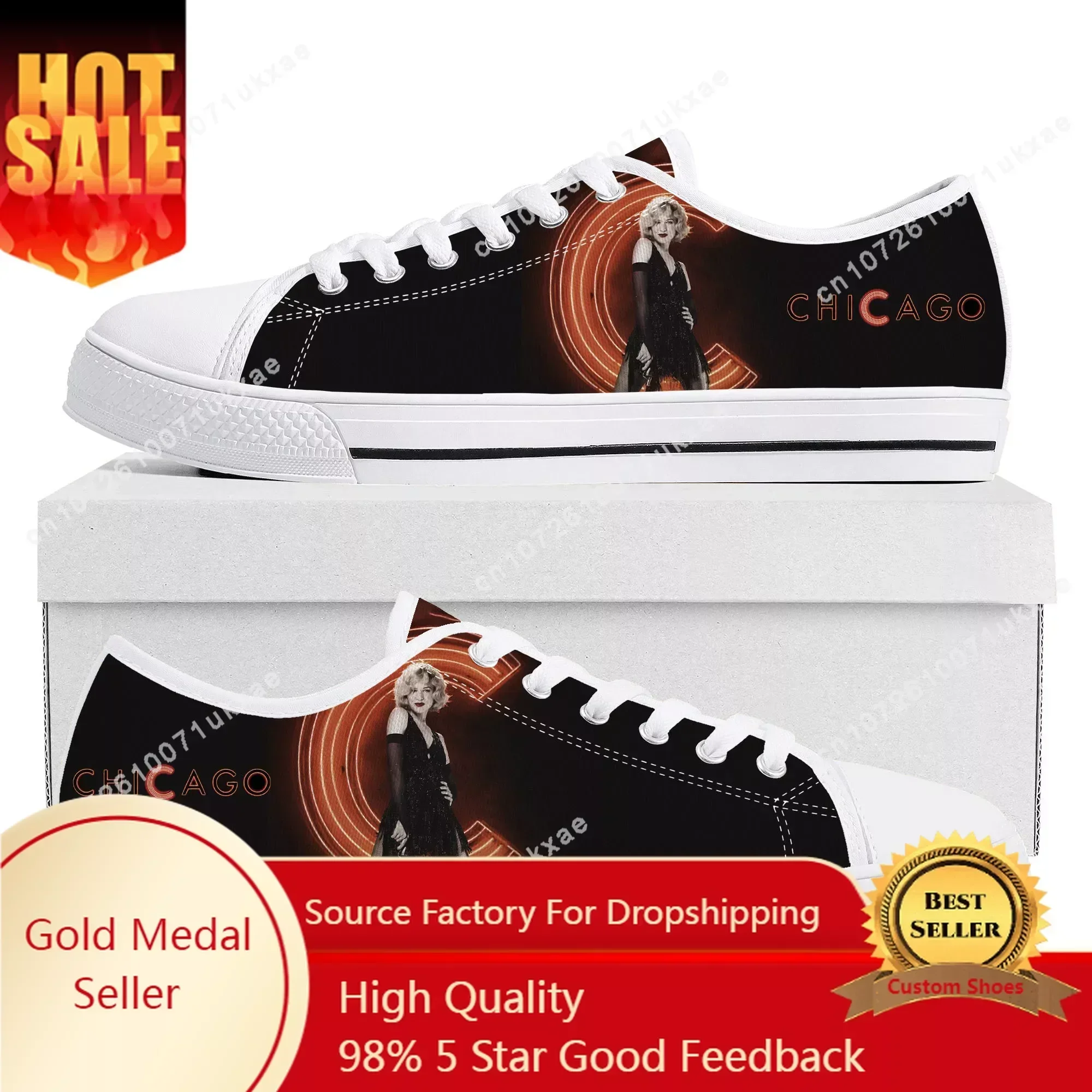 Chicago Movie Low Top Sneakers Mens Womens Teenager High Quality Roxie Hart Canvas Sneaker couple Casual Shoes Custom Made Shoe