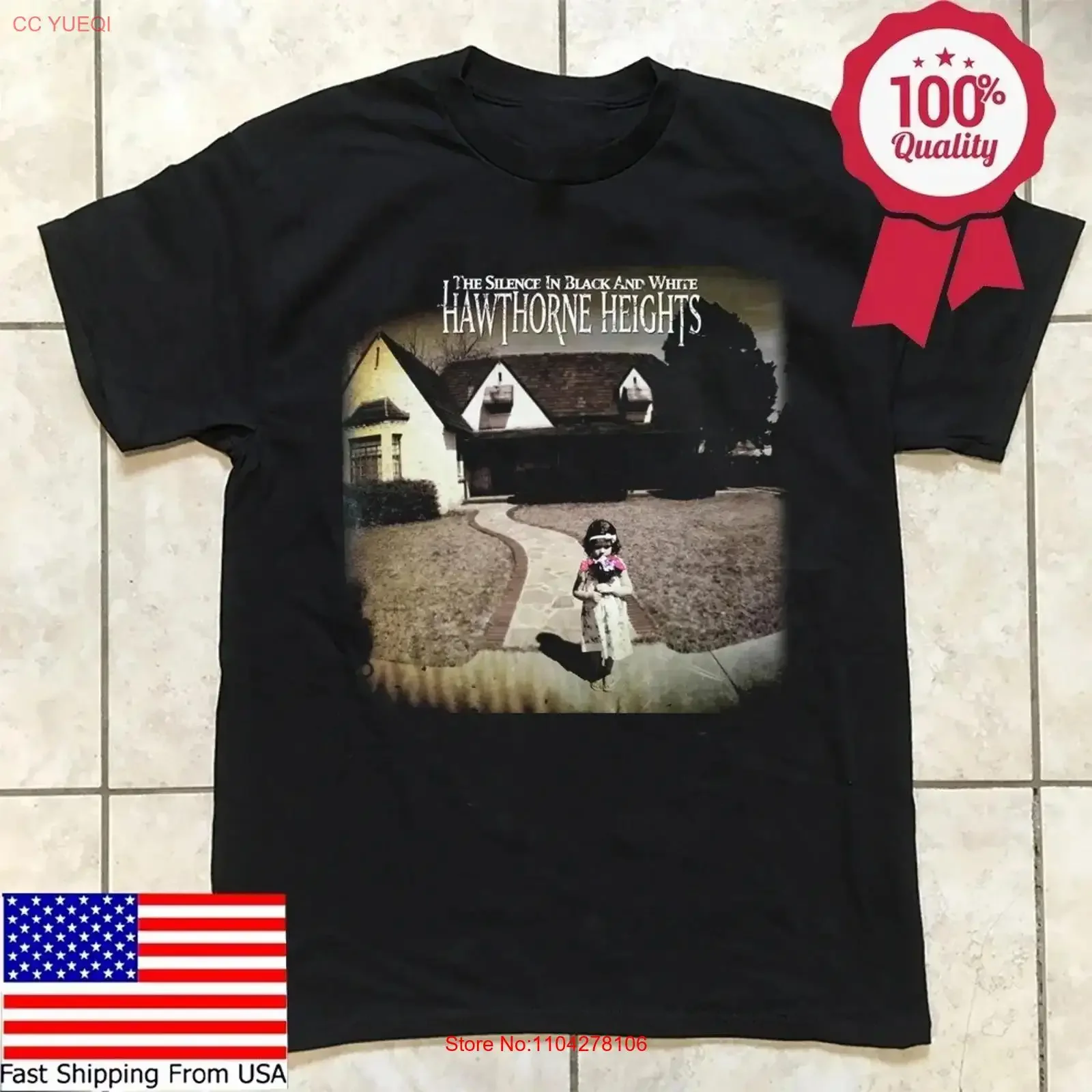 Rare Hawthorne Heights The Silence in Black and White T Shirt Full Size S To 5XL long or short sleeves vintage Washed homme