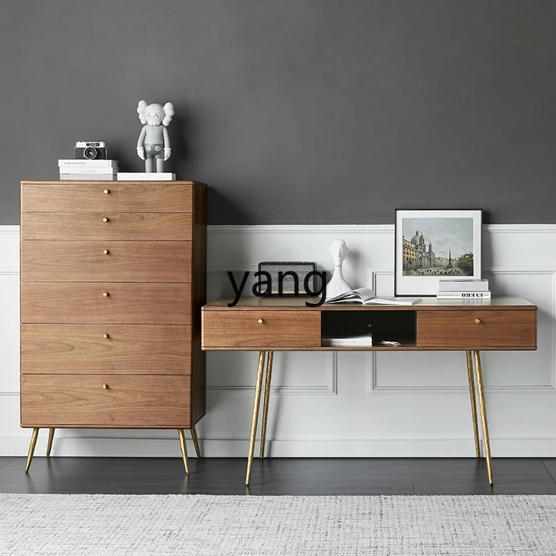 

yhm Simple Home Study Small Apartment Walnut Wood