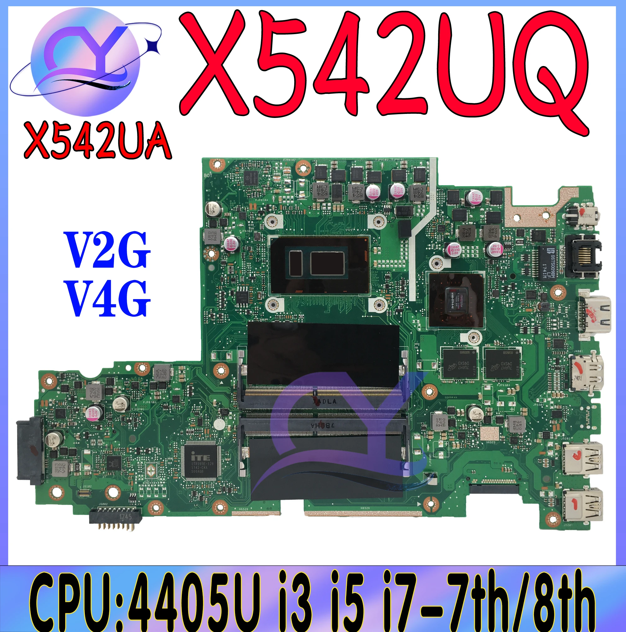 Imagem -02 - Placa-mãe do Portátil com i3 i5 I77 8th Uma 930mx 940mx Mx150 X542un Mainboard X542u X542ur X542uq X542uf Mainboard