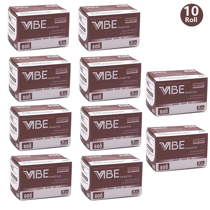 1-10Rolls VIBE Max 800 Color film ISO 800 135 Negative film 18EXP/Roll for Kodak VIBE 501F Camera (Expiration Date: 12.2025)