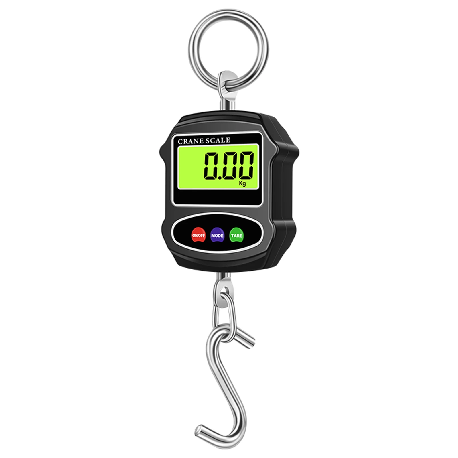 300kg Digital Hanging Hook Scale Mini Crane Scale Aluminum Alloy Shell Industrial Heavy Weight Balance Backlit 3 Units (kg/lb/N)