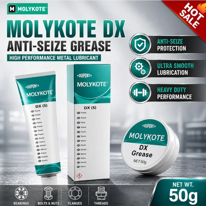 Graxa Original MOLYKOTE DX 50g Lubrificante Antiaderente Graxa Industrial de Alta Performance para Rolamentos, Roscas e Peças Metálicas