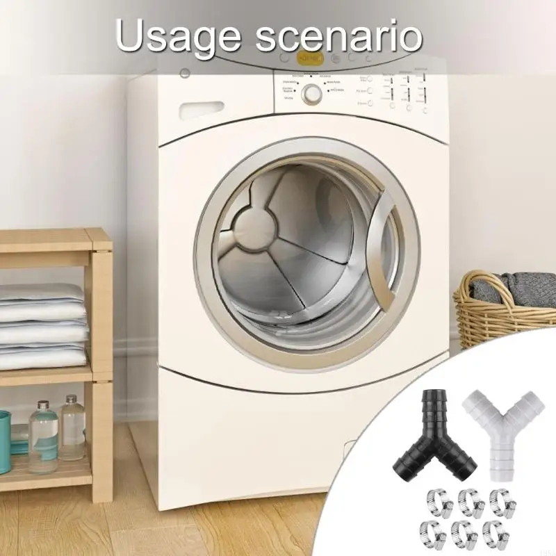 Y Shaped Splitter Down Pipe Hose Connector Universals Plastic Drainage Splitter Connector for Washing Machines Dishwashers