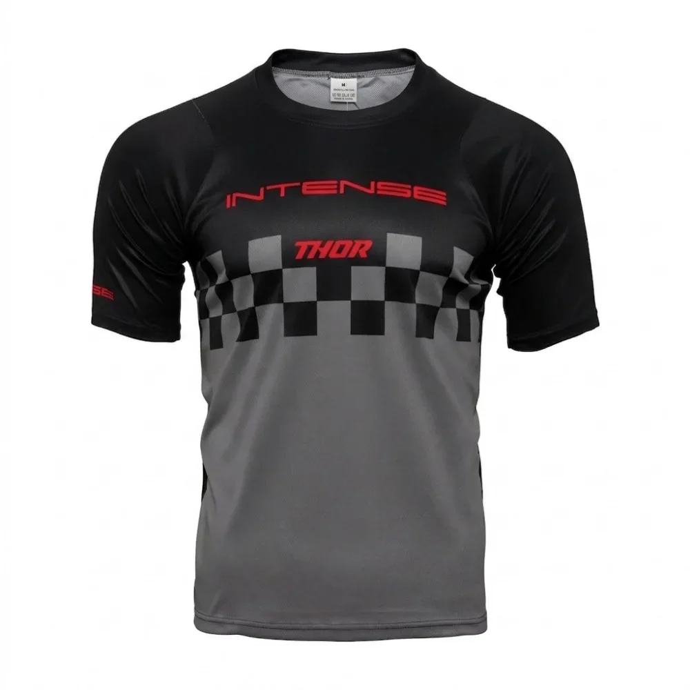 Mens Summer Cycling Jersey Short Sleeve Breathable Quick Dry MTB Mountain Bike Top Downhill Racing Motocross Off Road Shirt