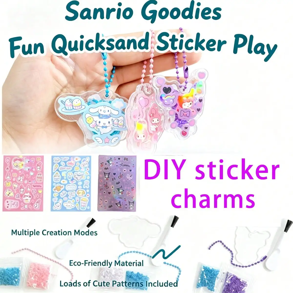Sanrio DIY sticker charm kit—a cute DIY craft set for making cartoon 