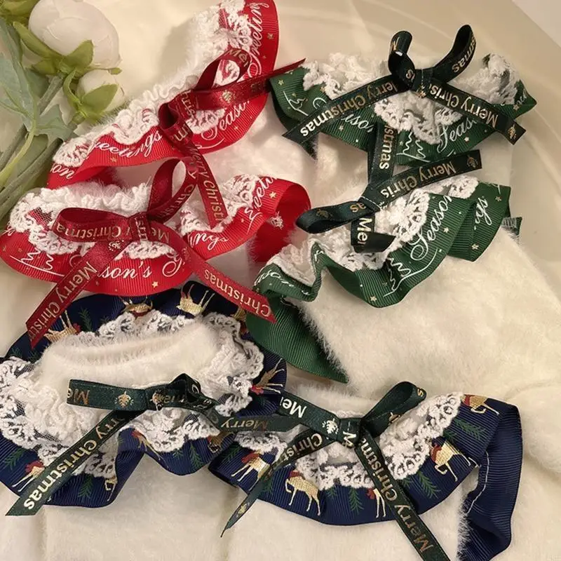 

195E Japanese Women Girls Furry Short Ankle Socks Christmas Letters Ribbon Bow Ruffled Lace Top Patchwork