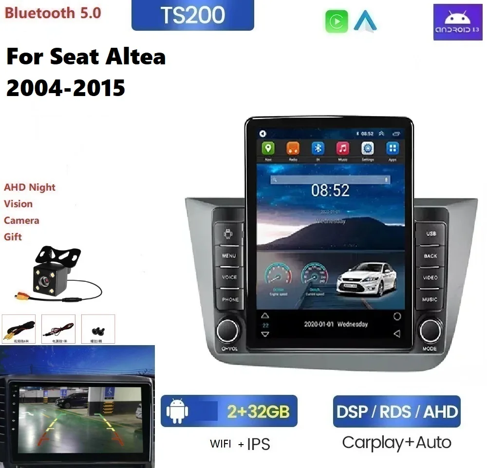 Android Auto AM FM car radio for Seat Altea 2004-2015 Car dvd player RDS DSP 4G WIFI BT Car Video IPS Screen stereo