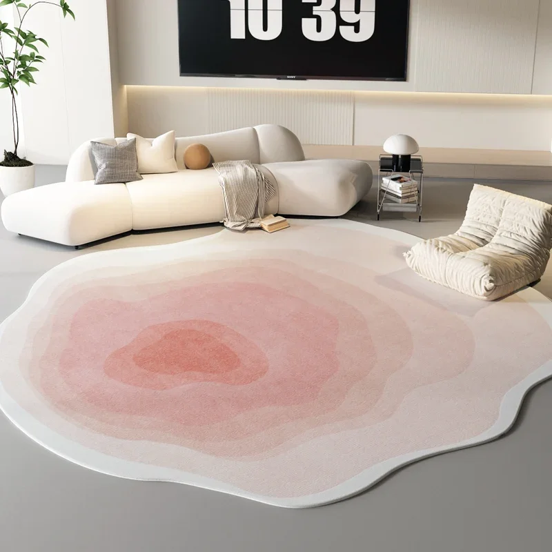 Special Irregular Smudged Carpet Living Room Large Area Light Luxury Coffee Table Carpets Bedroom Bedside Cream Style Soft Rug