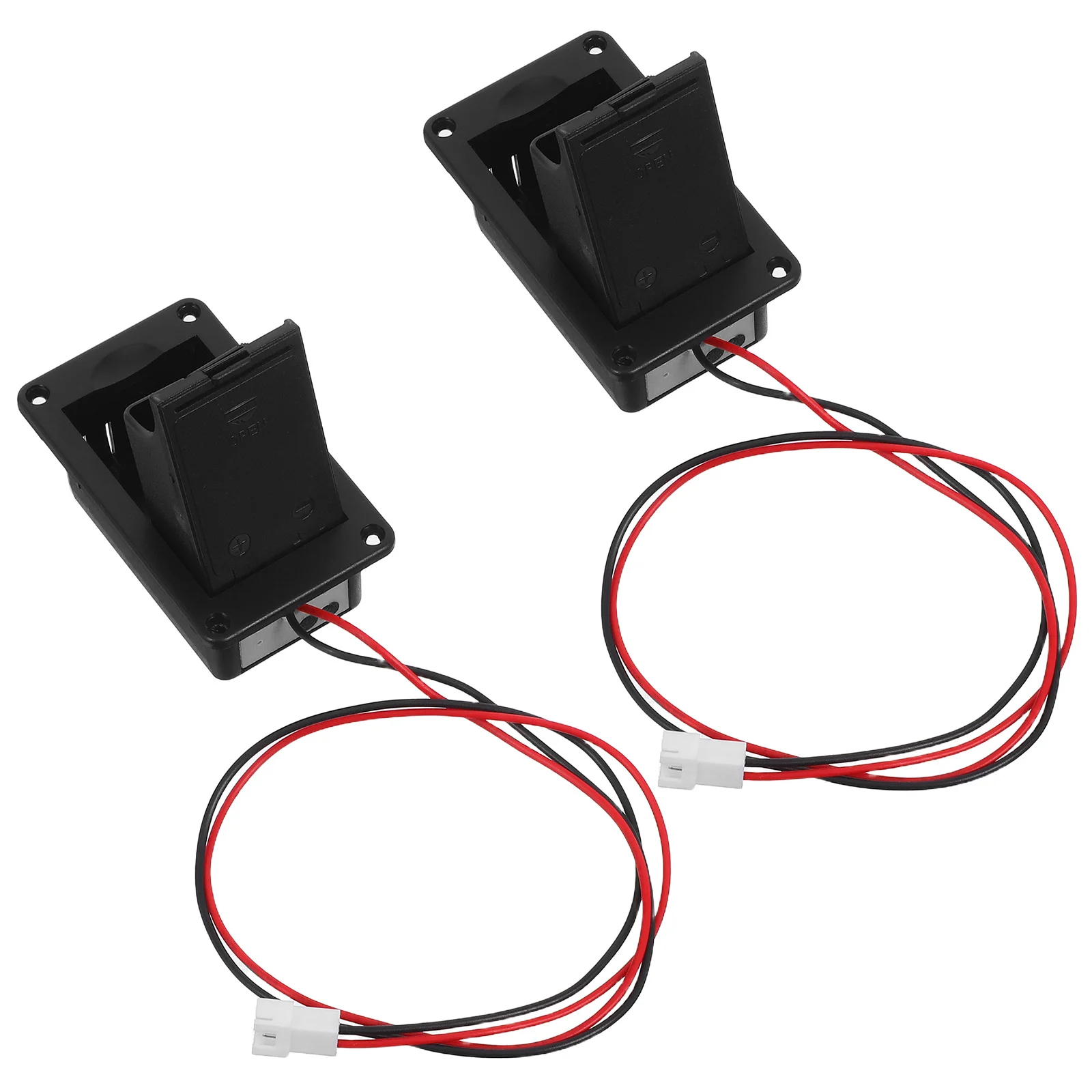 

2pcs Guitar Pickup Box Black 2 Pin Plug Secure Oxidation Resistant Lightweight Easy Replacement For Acoustic Guitar Bass