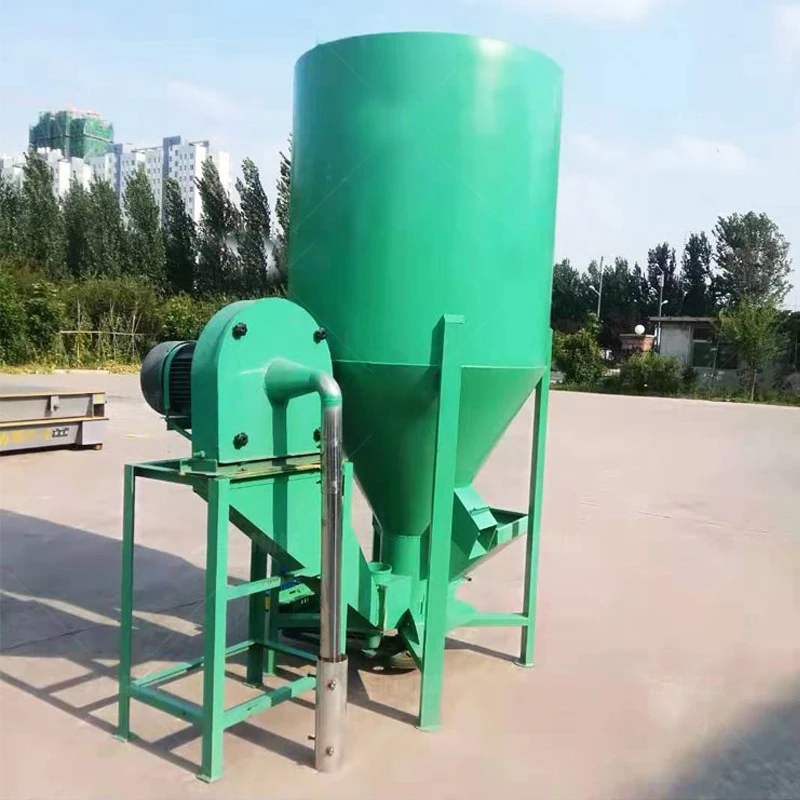 Poultry Farms Grain Grinder Automatic Corn Soy Straw Grass Farm feed processing machines Feed Crushing Processing Mixing Machine