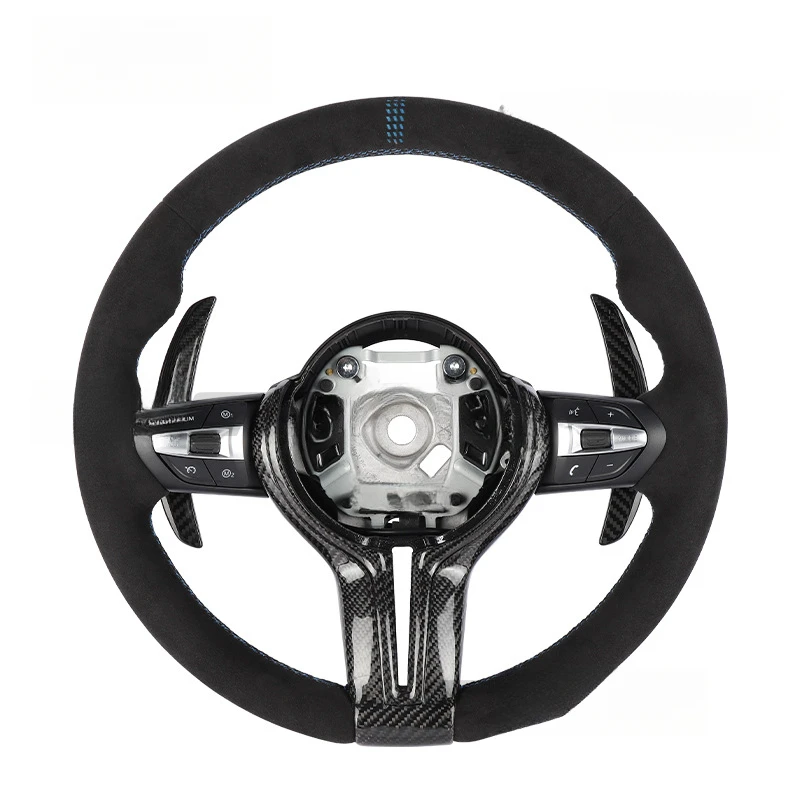 For BMW F30 F80 F90 F85 F86 Steering Wheel Horn Cover Full Leather Alcantara T Shape Modified Horn Shell - view 2