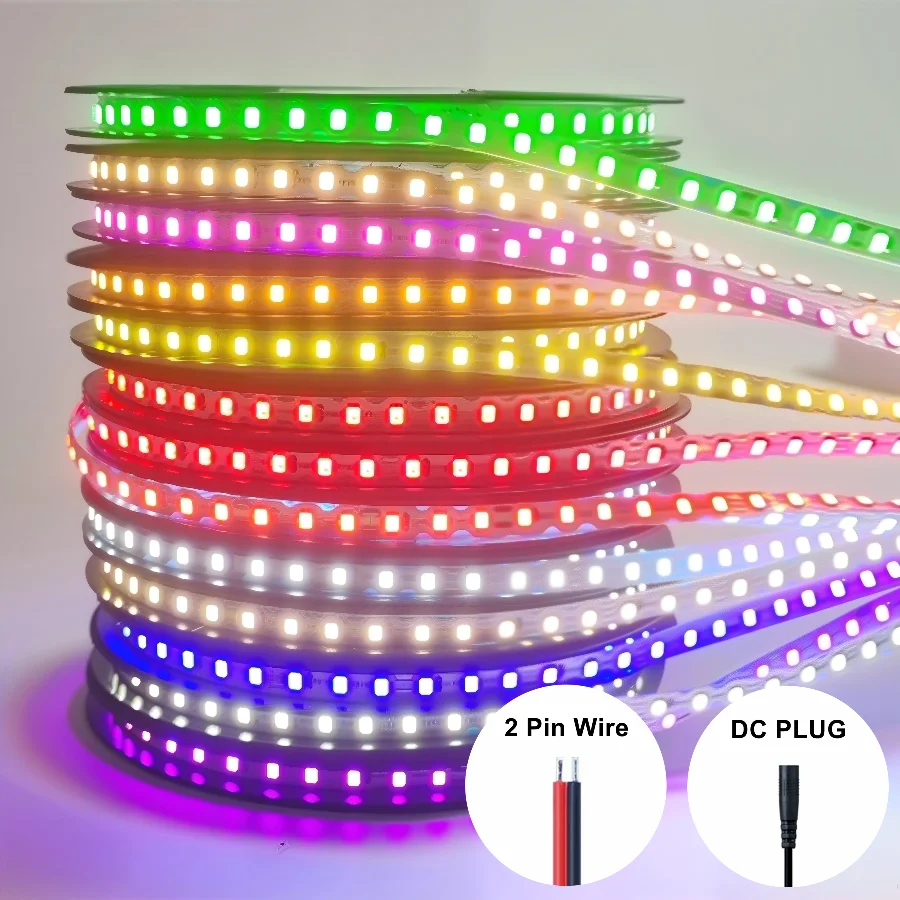 Tira de LED en Forma de S de 50m~0.5m, 13 Colores, DC12V, 6mm de Ancho, Flexible, SMD2835, 120LED/m, Cadena de Luces Flexible y Plegable, Letrero de Neón DIY
