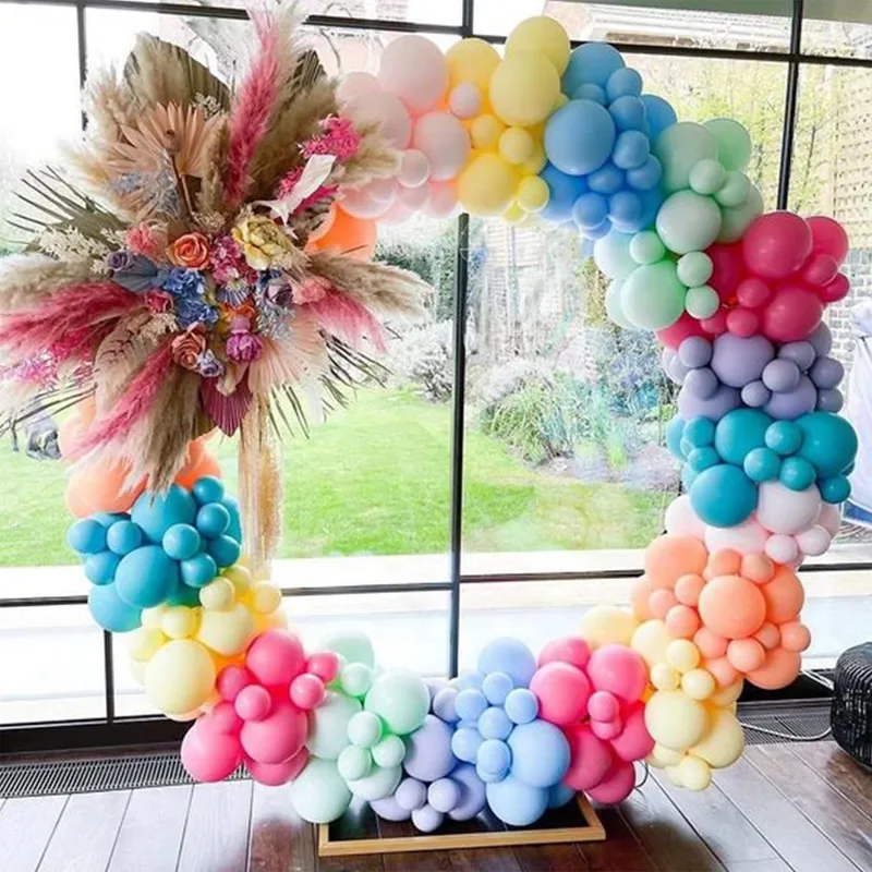 60/80/100cm plastic artificial flower wreath frame wedding decoration DIY arch bow balloon flowers garland Christmas party decor