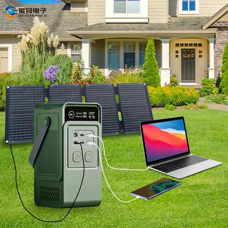Portable 200W Mini Bidirectional Solar Power Station RV Port LiFePO4 Battery Waterproof MPPT Controller Pure Sine Wave LED