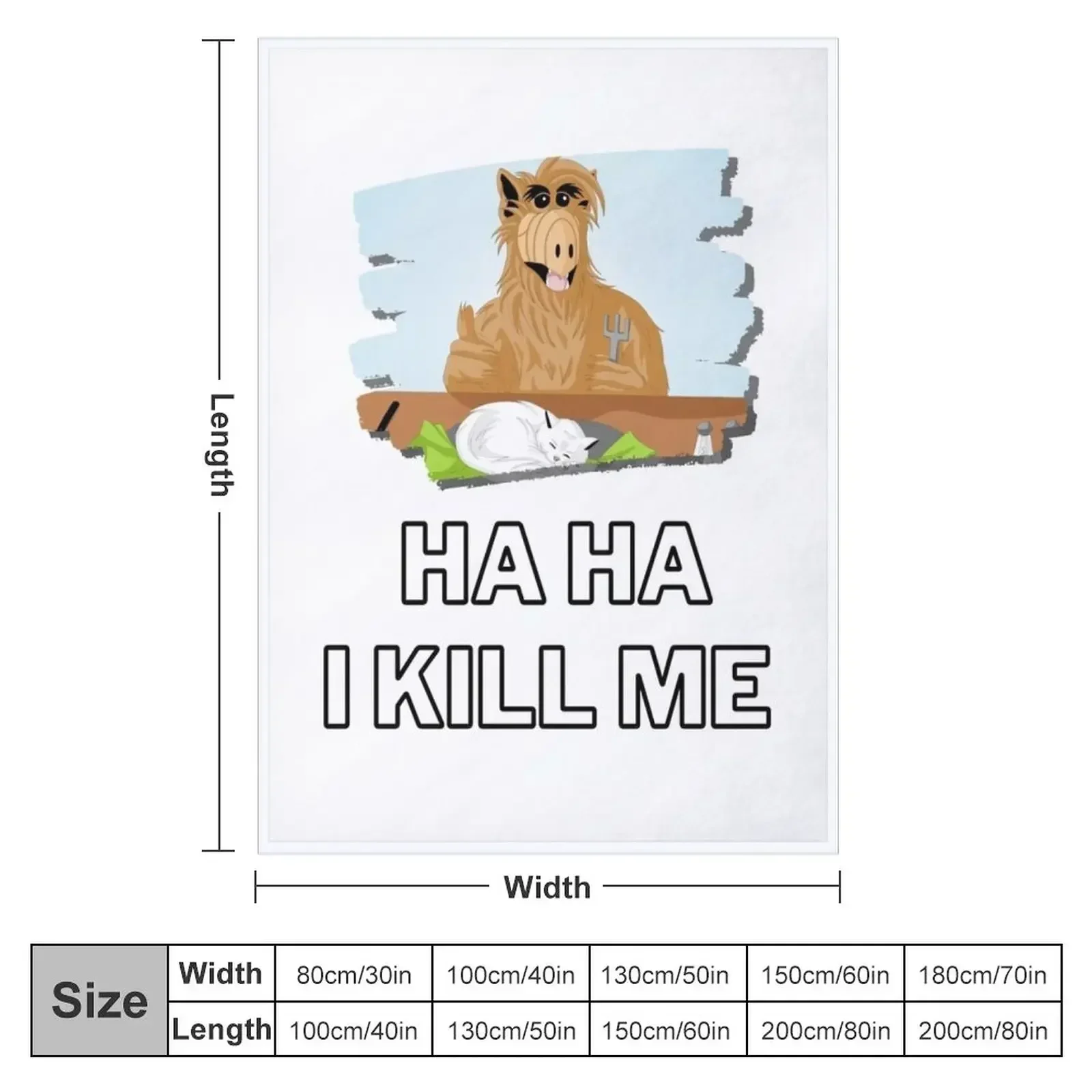 Alf and his Catch phrase Throw Blanket couch cozy soft plush fuzzy picnic outdoor blanket