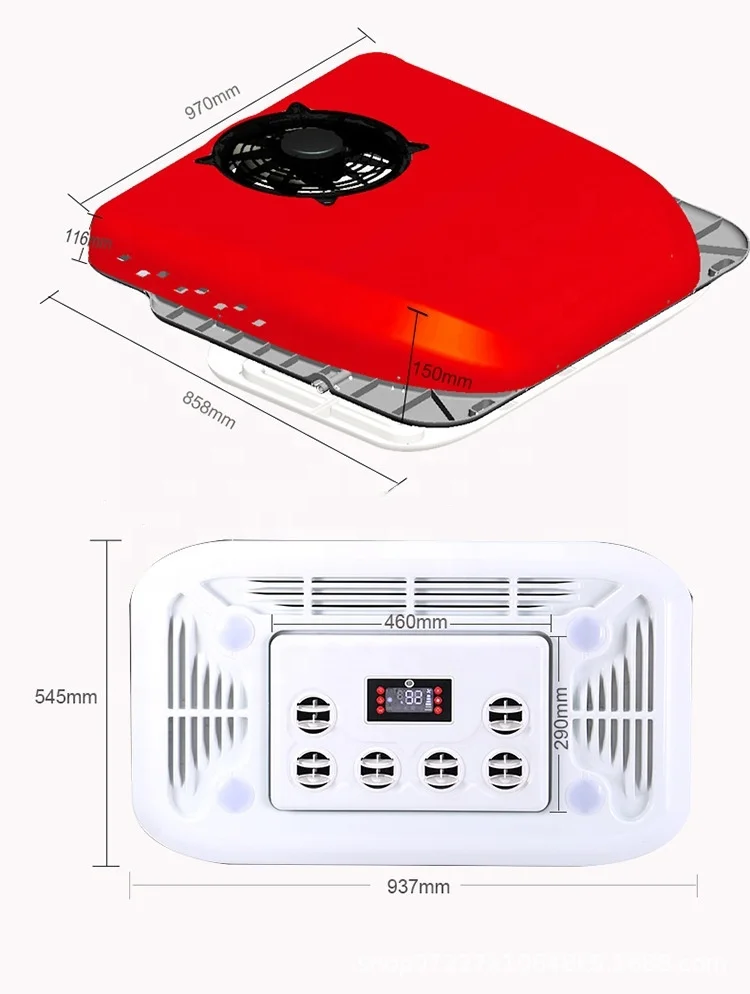 2600 واط 12 فولت السيارات RV على السطح مكيف الهواء الكهربائية وقوف السيارات تكييف الهواء 24 فولت ل شاحنة التخييم متنقل #4