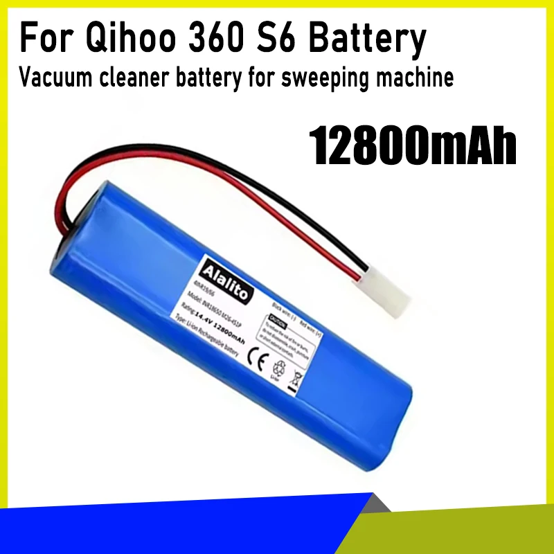 For Qihoo 360 S6 robot vacuum cleaner battery replacement, S6/Defal Xplorer 75 series (RG7675WH, RG7687WH) 12800mAh 14.8V