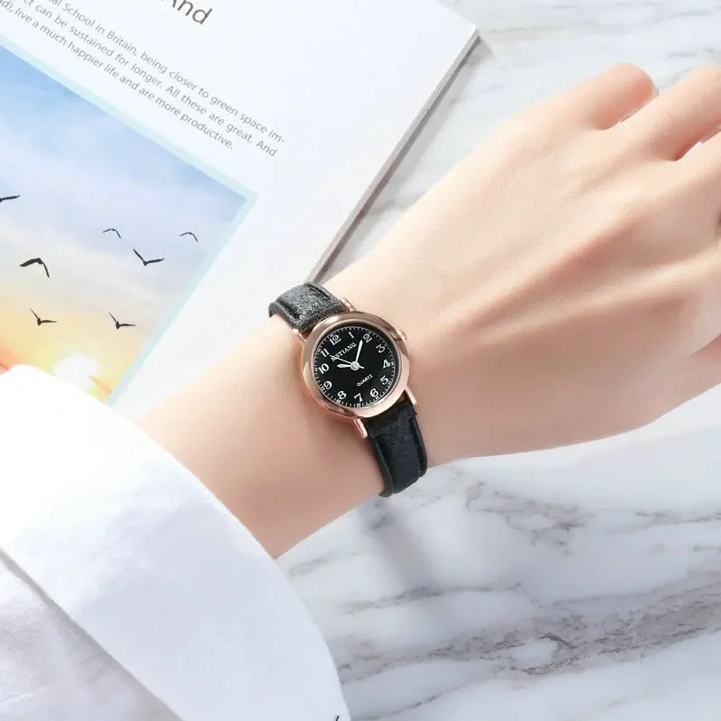 Exquisite Little Ladies Dress Watch Retro Leather Female Clock Brand Ladies Fashion Mini Design Watch Clock Watch Women