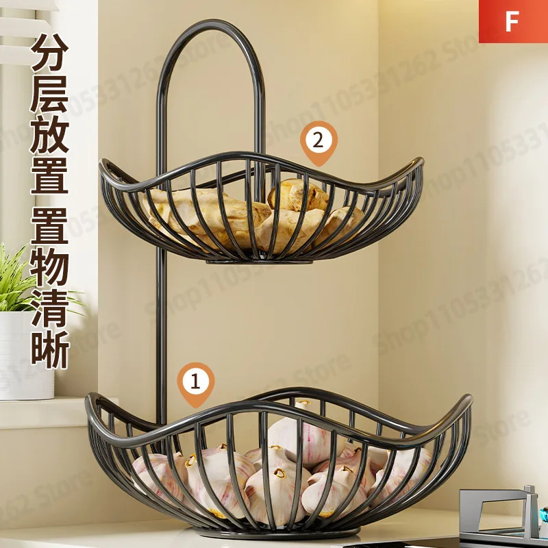 Home Kitchen Desktop Green Onion Placement Shelf Vegetable Storage Basket Living Room Multi-functional Multi-layer Storage Rack