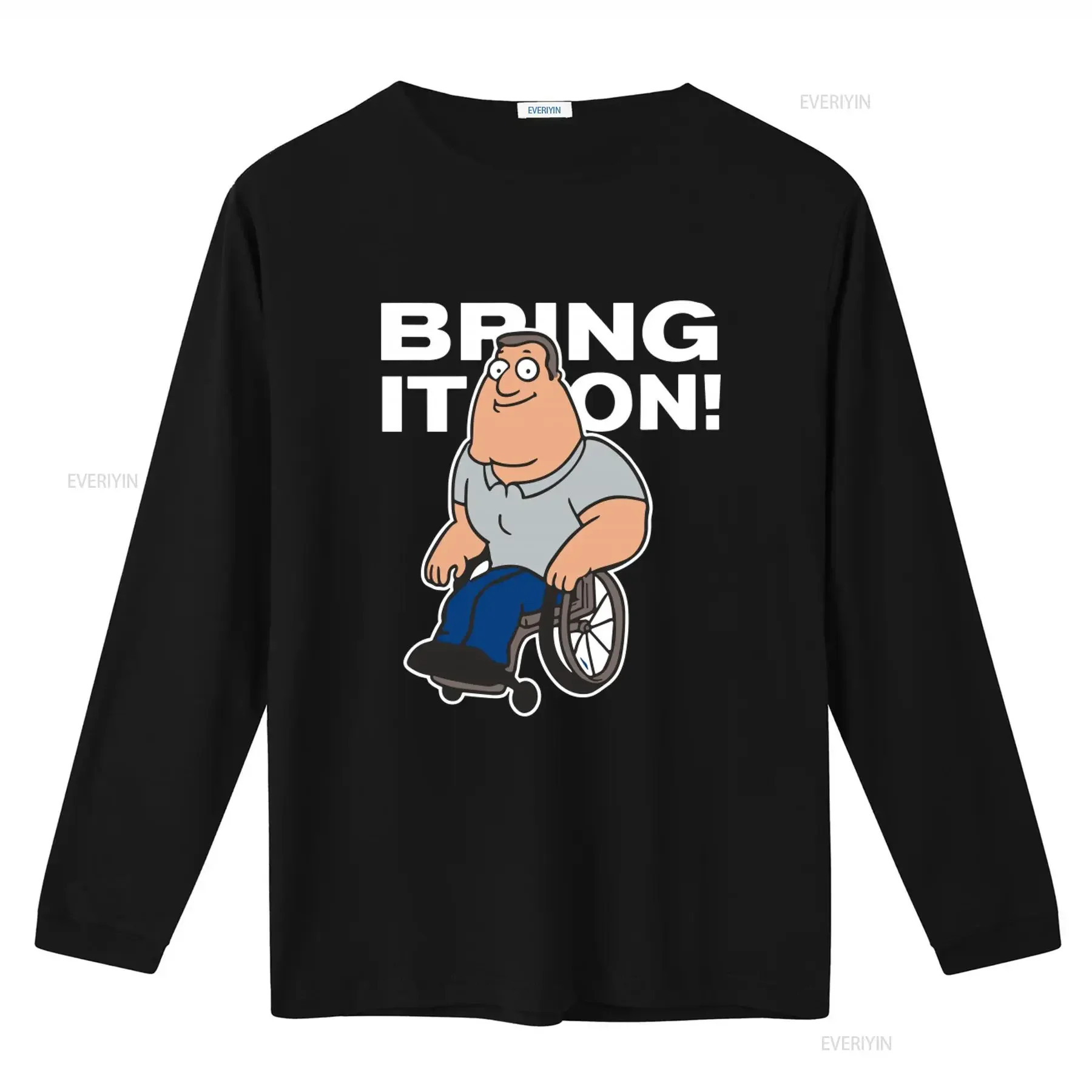 Mens JOE SWANSON Bring It On Cartoon Print T Shirt Stylish and Comfortable vintage Washed homme Versatile graphic Breathable
