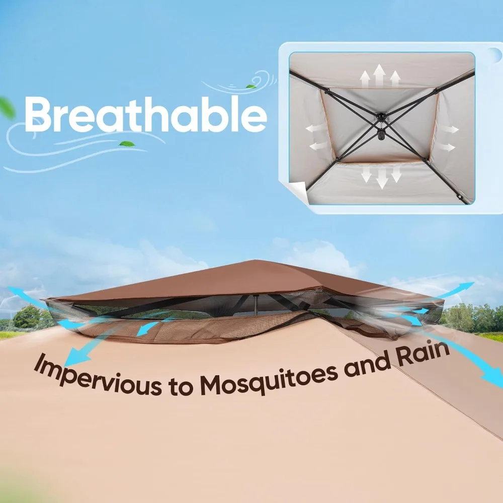 مأوى محمول فوري قابل للطي - خيمة بمظلة خارجية مقاس 13 × 13 بوصة، سهلة الإعداد لشخص واحد، مقاس كبير جدًا، مثالية للمناسبات