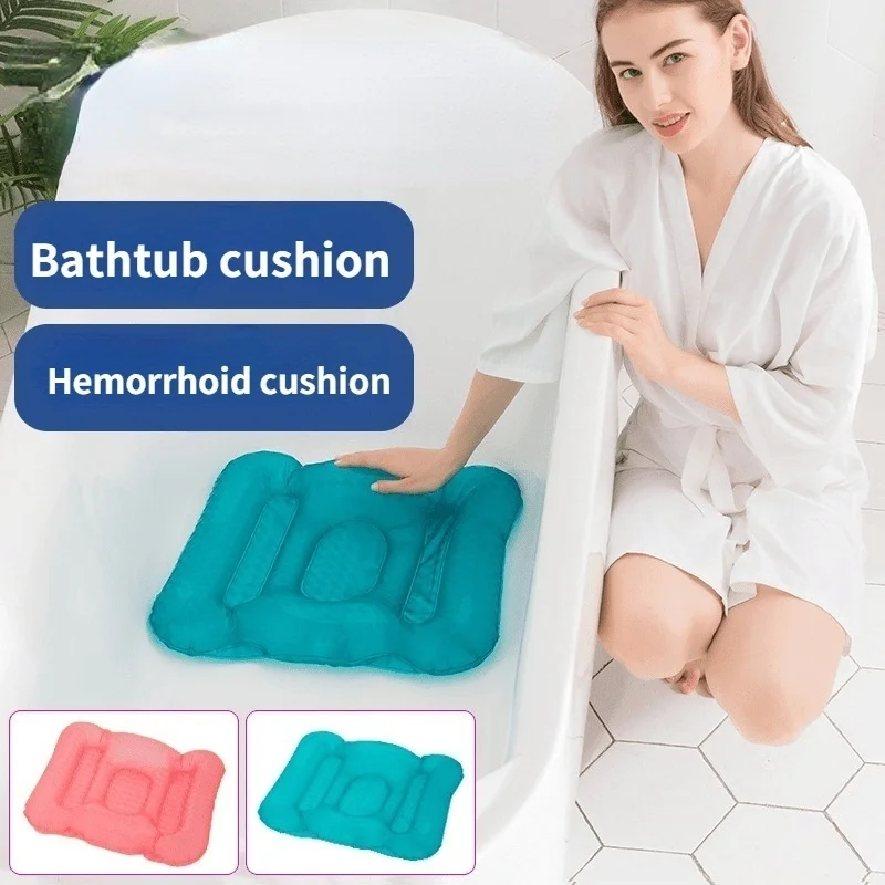 SPA Bath Inflatable Bathtub Cushion Soft Thickened Anti Hemorrhoid Seat Hip Support Mat Suction Cup Water Injection Cooling