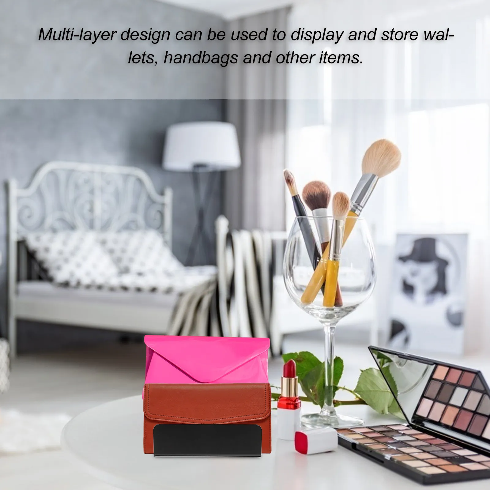 Versatile Acrylic Wallet Display Stand Multi-Deck Purse Stand Holder Sunglass Display Rack Eyeglass Holder for Retail Store