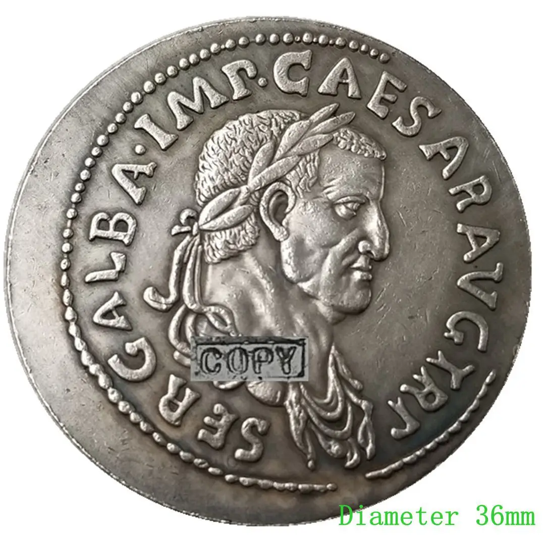 

Old Roman Empire Coin Galba Emperor Commemorative Silver Dollar Brass Material Copy Decorative Collection Coin