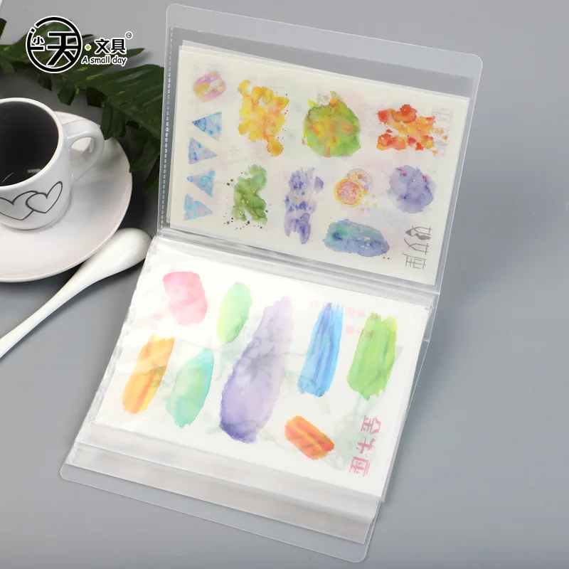 

Student Handbook Insert Album Storage Bag Transparent 40-Page Mini A6 Album Categories Stickers Folder School Supplies