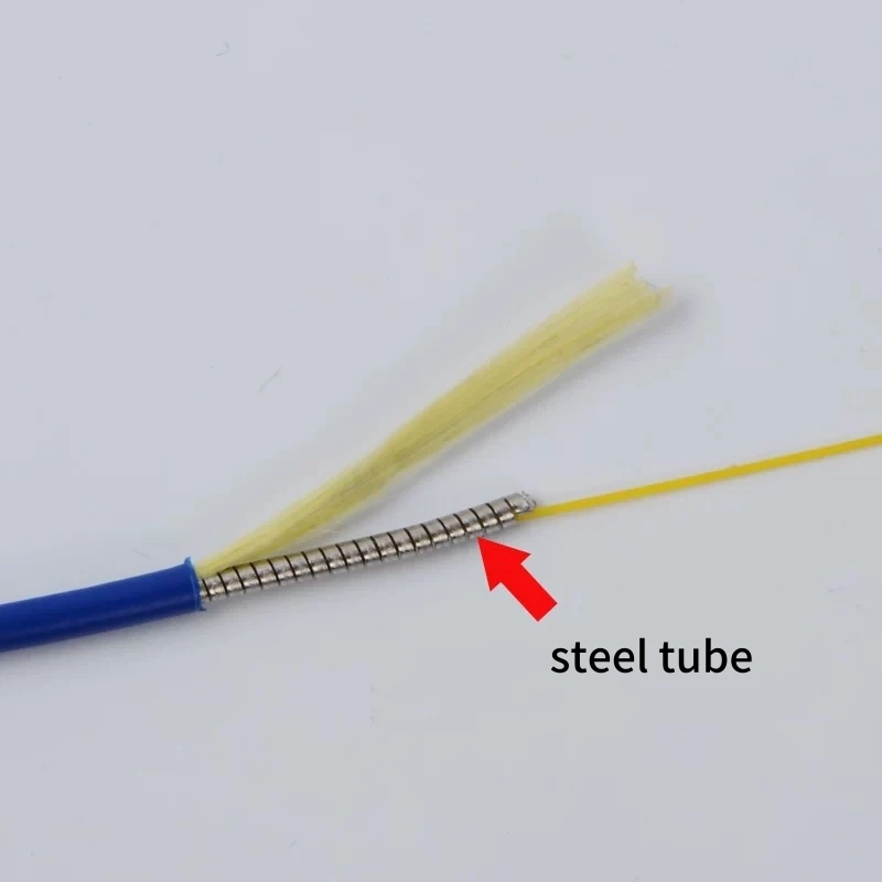 

armored cable 100m 8 cores ratproof optical fiber wire indoor waterproof stainless steel 100mtr 8C 8 fibers