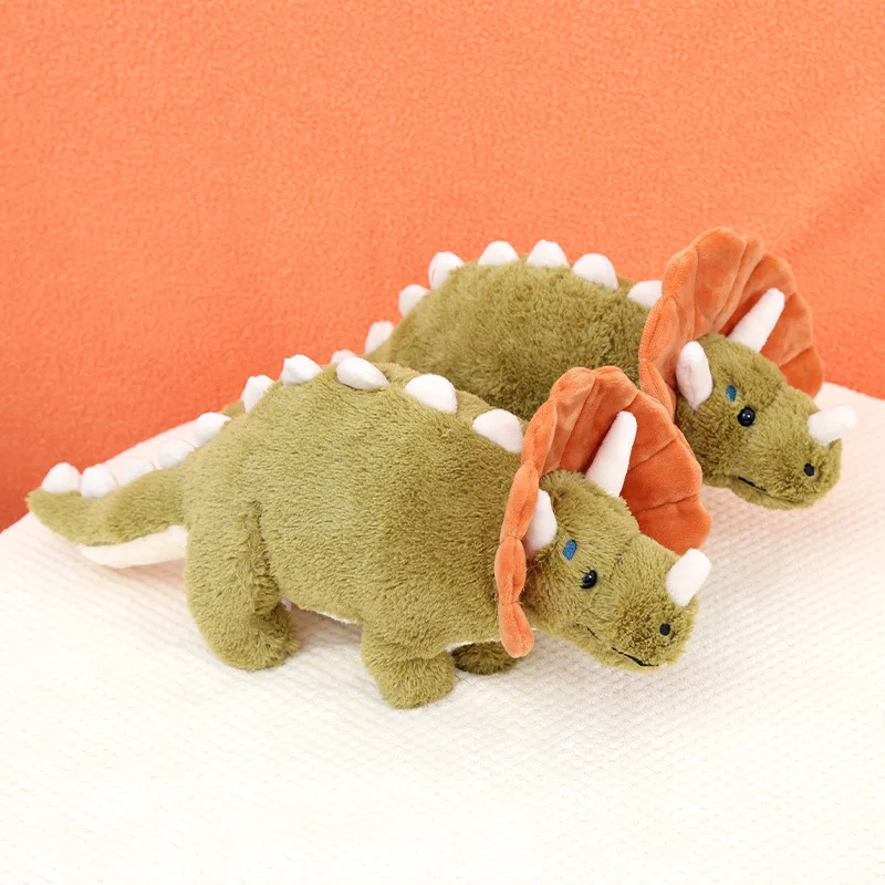 40cm verde triceratops dos desenhos animados dragão fofo dinossauros de pelúcia travesseiro macio pelúcia animal boneca presente do miúdo