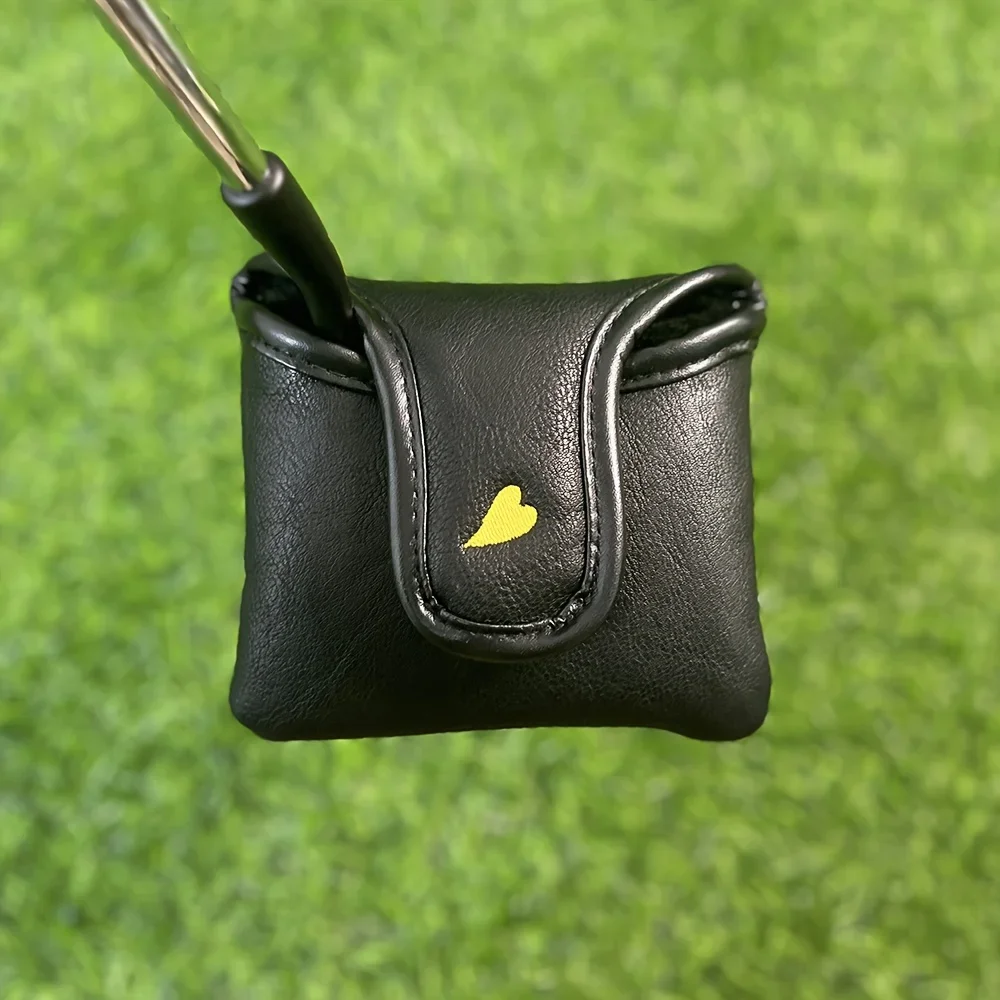 Capa de cabeça de taco de golfe magnética com tema de caveira, couro sintético durável, cabe em tacos quadrados, presente perfeito para jogadores de golfe masculinos.