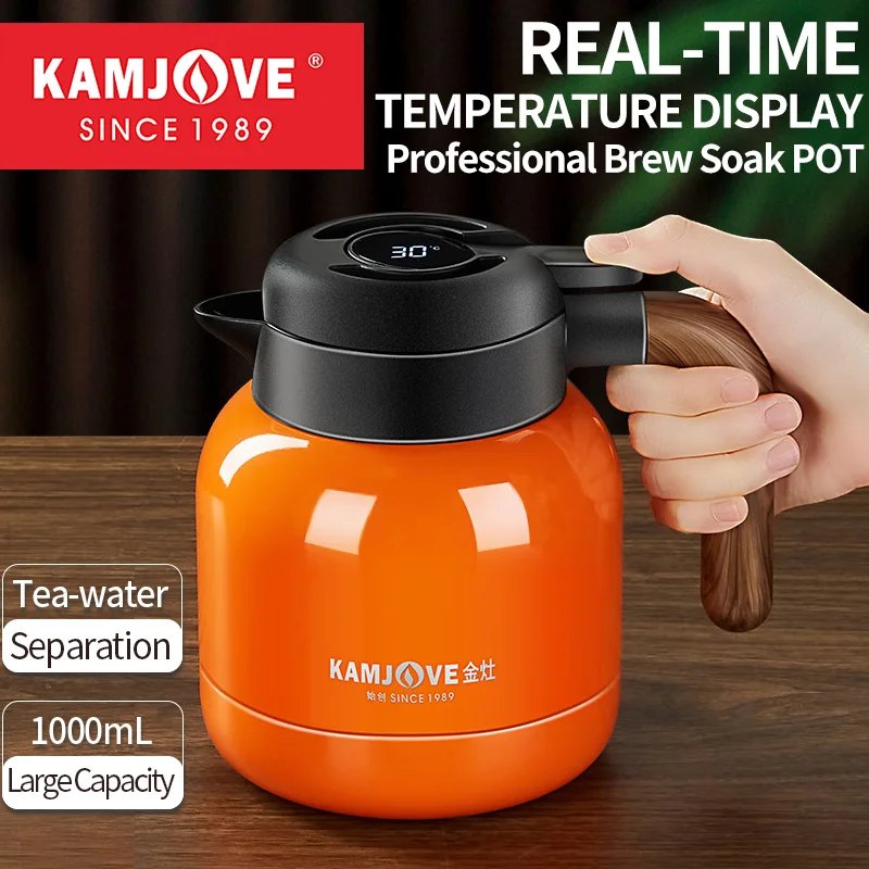 

KAMJOVE LX-500 Temperature Displayed Warm-Keeping Pot 316 Stainless Steel Large Capacity Tea Kettle White Tea Warm-Keeping Pot